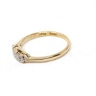 Diamond Wedding Band - Mid Century 18k Yellow Gold & Platinum .07 CTW Stacking Ring - Circa 1940s Size 6 3/4 Fine Two Tone Bridal Jewelry