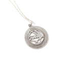 Vintage Mother Necklace - Retro Sterling Silver Round Medallion Charm Pendant - Circa 1970s Era Mom Love Token Mothers Day Gift Jewelry