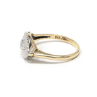 Vintage Princess Ring - Retro 10k Yellow & White Gold Natural Diamond .005 CT Gem - Circa 1940s Era Size 6 3/4 Anniversary Promise Jewelry