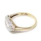 Vintage Princess Ring - Retro 10k Yellow & White Gold Natural Diamond .005 CT Gem - Circa 1940s Era Size 6 3/4 Anniversary Promise Jewelry