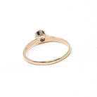 Antique Solitaire Ring - Edwardian 10k Gold Created Indigo Blue Sapphire - Circa 1910s Size 8 Ostby & Barton Fine Engagement Bridal Jewelry