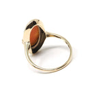 Vintage Cameo Ring - Retro 10k Yellow Gold Carved Oval Shell Woman's Profile Silhouette - Circa 1960s Era Size 7 1/2 Statement Fine Jewelry