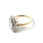 Diamond Shield Ring - Mid Century 14k Yellow & White Gold .64 CT Marquise Brilliant - Circa 1960s Era Size 6 3/4 Navette Bridal Fine Jewelry