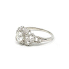 Art Deco Engagement Ring - Vintage Platinum 1.10 CTW Natural Diamonds - Circa 1930s Handmade Geometric Size 5 1/4 Fine Bridal Report Jewelry