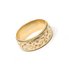 Vintage Shooting Star Band - Retro 14k Yellow Gold 8.5 MM Unisex Celestial Wedding Ring - Circa 1960s Size 8 1/2 Bridal Thumb Fine Jewelry