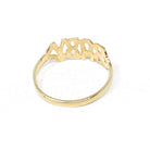 Vintage "Baby" Ring - Estate 10k Yellow Gold Textured Child Pet Name Band - Circa 1990s Era Size 3 3/4 Petite Dainty Newborn Fine Jewelry