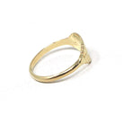 Vintage "R" Signet Ring - Mid Century 10k Yellow Gold Engraved Initial Script Letter - Circa 1940s Era Size 1 Petite Midi Pinky Fine Jewelry