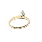 Diamond Engagement Ring - Estate 14k Yellow & White Gold 1.06 CT Pear Brilliant Cut Solitaire - Modern Size 8.5 Fine Two Tone Bridal Jewelry