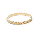 Eternity Flower Band - Estate 14k Yellow Gold Floral 2.3 MM Stacking Wedding Ring - Modern Era Size 8.75 Nature Inspired Dainty Fine Jewelry