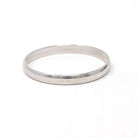 Modern Wedding Band - Estate 10k White Gold 2.8 MM Half Round Bridal Ring - Unisex Size 13 3/4 Plain Stacking Fine Minimalist Unity Jewelry