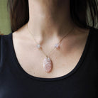 Carved Rose Quartz Necklace - Vintage Art Deco 14k Yellow Gold Natural Pink Gemstones - Circa 1930s Era Statement Beaded Flower Fine Jewelry