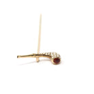 Antique Smoking Pipe Pin - Edwardian 14k Yellow Gold Red Enamel & Faux Pearls - Circa Early 1900s Era Mens Unisex Scarf Hat Tie Fine Jewelry