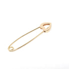 Solid Gold Heart Safety Pin - Modern Era 14k Yellow Gold Guard Fastener Charm Holder - Estate 2000s Fashion Accessory Fine Keepsake Brooch