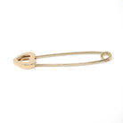 Solid Gold Heart Safety Pin - Modern Era 14k Yellow Gold Guard Fastener Charm Holder - Estate 2000s Fashion Accessory Fine Keepsake Brooch