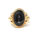 Vintage Star Diopside Ring - Retro 14k Yellow Gold Natural Four Rayed Gemstone - Circa 1960s Era Size 2 1/4 Solitaire Pinky Fine Jewelry