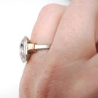 Created Spinel Ring - Vintage 10k White & Rose Gold Pink Faceted Gemstone - Art Deco Circa 1930s Size 5 1/4 Two Tone Fine Statement Jewelry