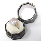 Created Spinel Ring - Vintage 10k White & Rose Gold Pink Faceted Gemstone - Art Deco Circa 1930s Size 5 1/4 Two Tone Fine Statement Jewelry