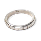 Art Deco Band - Vintage 14k White Gold Orange Blossom Engraved Design Ring - Circa 1930s Size 4 3/4 Wedding Bridal Fine Statement Jewelry