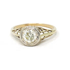 Art Deco Engagement Ring - Vintage 14k Yellow & White Gold Filigree 0.67 CT Old European Diamond - Circa 1930s Era Size 6 1/2 Fine Jewelry