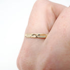 Eternity Flower Band - Estate 14k Yellow Gold Floral Stacking Wedding Ring - Modern Era Size 12 Nature Inspired Dainty Bridal Fine Jewelry