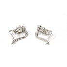 Diamond Sunflower Earrings - Modern 18k White Gold 2.04 CTW Natural Old Euro Cut Leverback - Circa 2000s Nature Inspired Floral Fine Jewelry