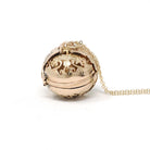 Vintage Folding Locket - 14k Yellow Gold Six Photos Pendant Ornate Ball Globe Fob - Victorian Style Hinged Rare Filigree Unique Fine Jewelry