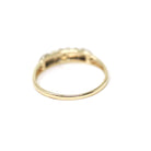 Heart Wedding Band - Estate 14k Yellow & White Gold Natural Diamond Accent - Circa 1940s Era Size 6 Bridal Two Tone Sweet Love Fine Jewelry