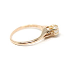 Cultured Pearl Ring - Edwardian 10k Rosy Yellow Gold Crown Basket Setting - Antique Circa 1910s Era Solitaire Size 6 Minimalist Fine Jewelry