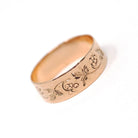 Antique Cigar Band - Edwardian 10k Rose Gold Nature Inspired Grape Leaf Engraved Ring - Circa 1900s Era Size 7 3/4 Fine Initial MLK Jewelry