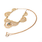 Vintage Filigree Necklace - Mid Century 10k Yellow Gold Natural Blue Zircon Panel Festoon - Early 1940s Deco Style Graduated Fine Jewelry