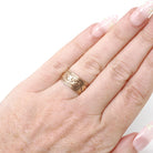 Antique Cigar Band - Victorian Era 10k Rose Gold Engraved Dot & Leaf Designs Ring - Dated 1874 Size 5 1/2 Unisex Wide Wedding Fine Jewelry