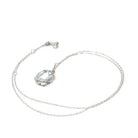 Vintage Aquamarine Pendant - Art Deco Era 10k White Gold Natural Blue Gem Conversion Charm Necklace - Circa 1930s Era Fine Filigree Jewelry
