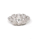Art Deco Diamond Ring - Vintage 19k White Gold .25 CTW Filigree Engagement - Circa 1930s Era Bridal Size 5 3/4 Octagonal Fine Jewelry