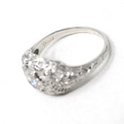 Art Deco Diamond Ring - Vintage 19k White Gold .25 CTW Filigree Engagement - Circa 1930s Era Bridal Size 5 3/4 Octagonal Fine Jewelry
