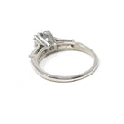 0.96 ct Diamond Engagement Ring - Circa 1950s Platinum Old European Cut & Baguette Diamonds - Size 7 1/4 Mid Century Era Fine Bridal Jewelry