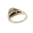 Art Deco Diamond Ring - Antique 14k Yellow White & Yellow Gold .25 CT Old Euro Hex Filigree Solitaire - Circa 1930s Size 3 3/4 Fine Jewelry