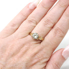 Diamond Engagement Ring - Vintage 14k Yellow Gold .88 CT Old European Cut Solitaire - Victorian Revival Style Size 7 Fine Bridal Jewelry