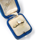 Diamond Engagement Ring - Vintage 14k Yellow Gold .88 CT Old European Cut Solitaire - Victorian Revival Style Size 7 Fine Bridal Jewelry