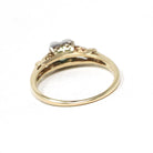 Vintage Tourmaline Ring - Mid Century Era 14k Yellow White Gold Natural Green Gem Engagement - Circa 1940s Size 6 3/4 Fine Two Tone Jewelry