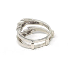 Diamond Insert Ring - Mid Century 14k White Gold .17 CTW Bridal Jacket - Vintage Circa 1960s Era Size 5 Enhancer Wrap Wedding Fine Jewelry