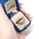 Diamond Insert Ring - Mid Century 14k White Gold .17 CTW Bridal Jacket - Vintage Circa 1960s Era Size 5 Enhancer Wrap Wedding Fine Jewelry