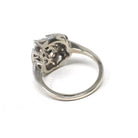 Mid Century Ring - Vintage 14k White Gold Natural .58 CTW Diamond Cluster - Circa 1950s Era Size 6 3/4 Cocktail Flame Fine Statement Jewelry