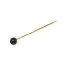 Bloodstone Stick Pin - Edwardian 14k Yellow Gold Natural Cabochon Cut Gem - Antique Circa 1910s Era Fashion Accessory Neckwear Fine Jewelry