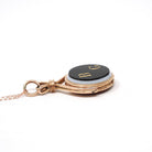 Antique Spinner Locket - Victorian 10k Rose Gold Sardonyx & Onyx Engraved Initial "BG" Gem Fob Necklace - Circa 1890s Statement Fine Jewelry