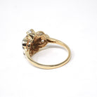 Pearl Bypass Ring - Mid Century 10k Two Tone Gold 3.5 MM Organic Cultured Gems - Vintage Circa 1960s Era Size 8.5 Fine Statement Jewelry