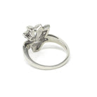 Vintage Diamond Ring - Mid Century 14k White Gold .10CTW Asymmetrical Cocktail Statement - Circa 1940s Size 5 Cluster Spray Fan Fine Jewelry