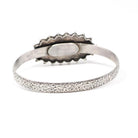 Antique Flower Bracelet - Mid Century Sterling Silver Hammered Bangle - Circa 1890s Era Converted Floral Plate ID Style Fashion Jewelry