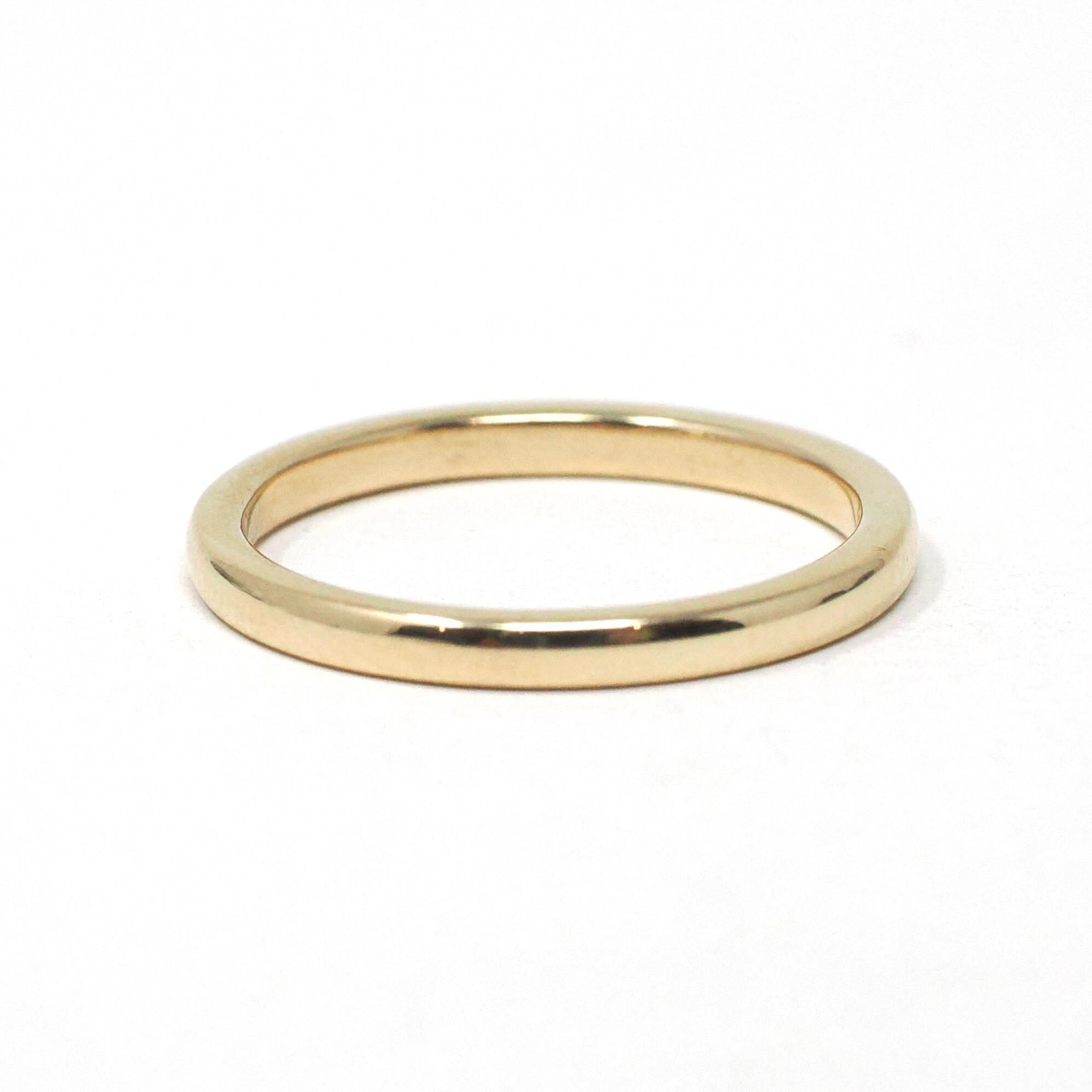 Vintage Wedding Band - Mid Century 14k Yellow Gold 2.0 MM Half Round Stacking Ring - Circa 1960s Era Size 5 1/4 Fine Signed Jabel Jewelry