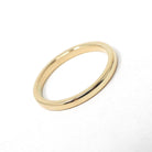 Vintage Wedding Band - Mid Century 14k Yellow Gold 2.0 MM Half Round Stacking Ring - Circa 1960s Era Size 5 1/4 Fine Signed Jabel Jewelry