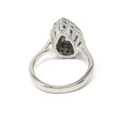 Diamond Cluster Ring - Estate 14k White Gold Natural Diamond Pear Shape - Modern Circa 2000s Era Size 3 3/4 Engagement Halo Fine Jewelry